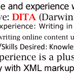DITA Experience Job Phrases