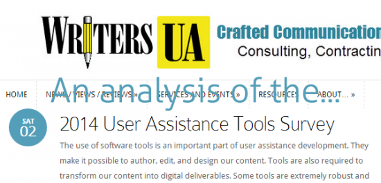 Analyzing the Results from the WritersUA 2014 User Assistance Tool Survey