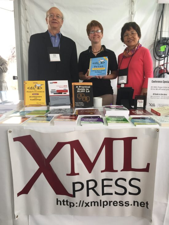 Leigh W. White with Richard and Mei Hamilton of XML Press