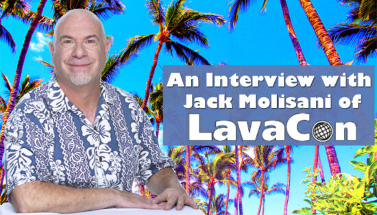 A picture of Jack Molisani in a Hawaiian shirt with palm trees in the background